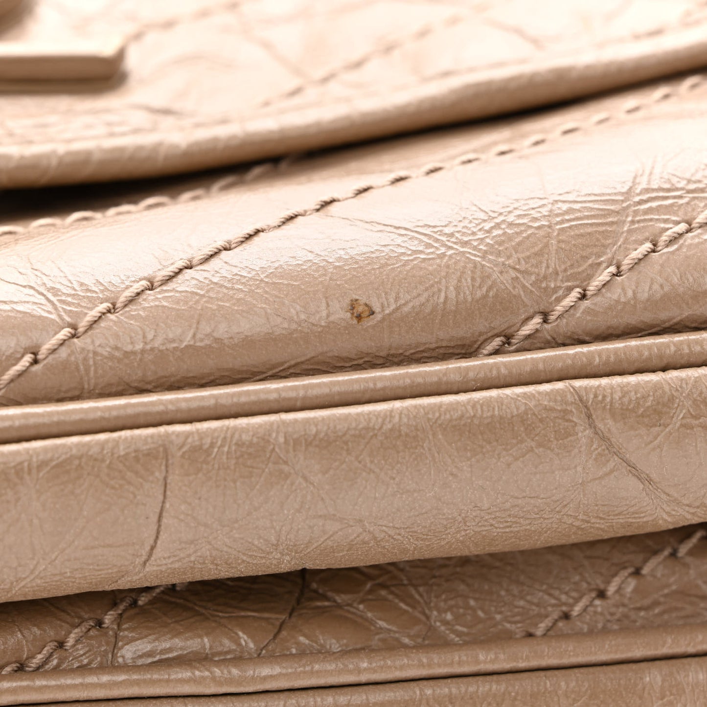 Crinkled Calfskin Matelasse Monogram Large Niki Chain Satchel Light Taupe