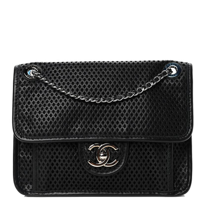 Chanel Metallic Perforated Calfskin Small Up In The Air Flap Black 1 of 5