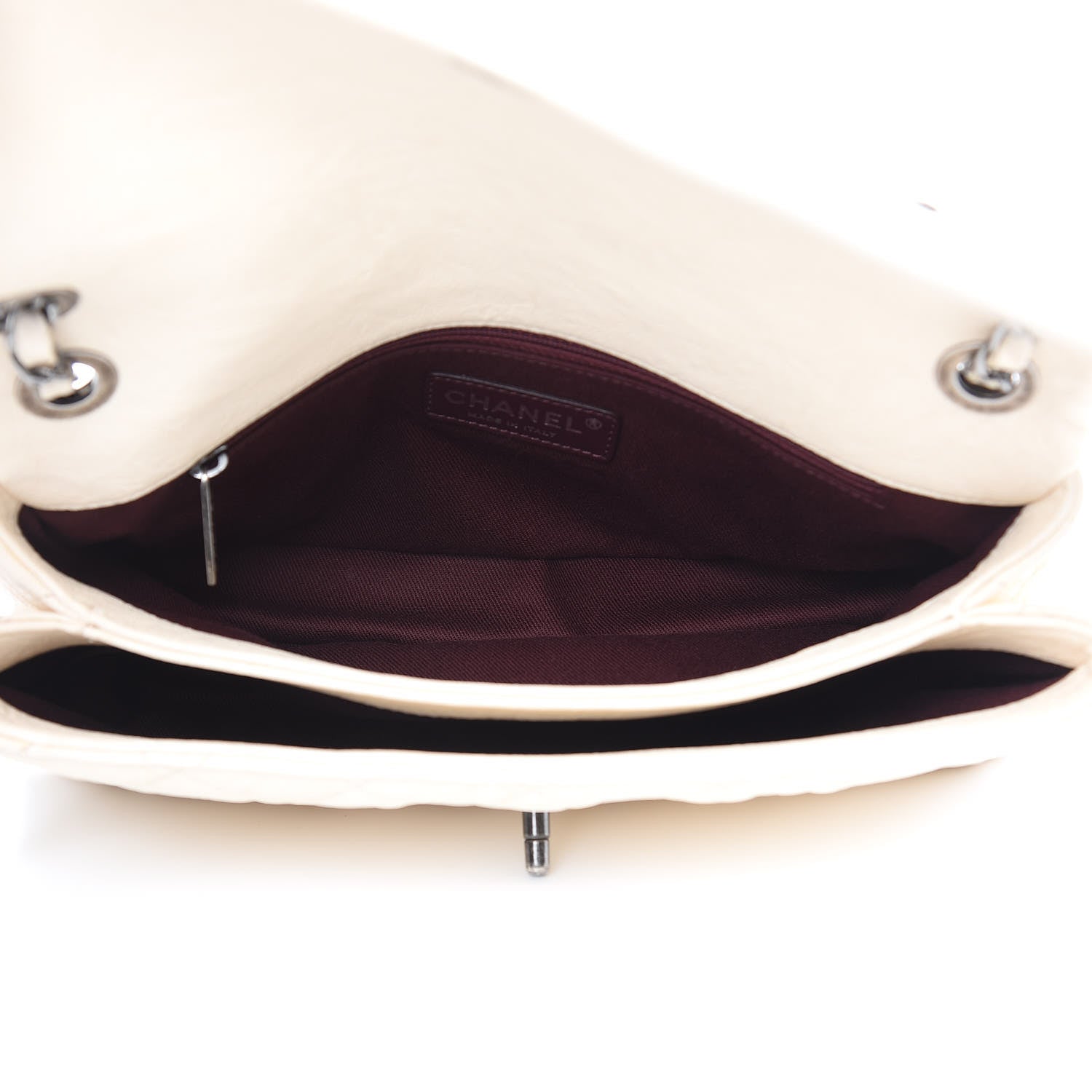 Chanel Goatskin Quilted Double Bag Flap White 5 of 9