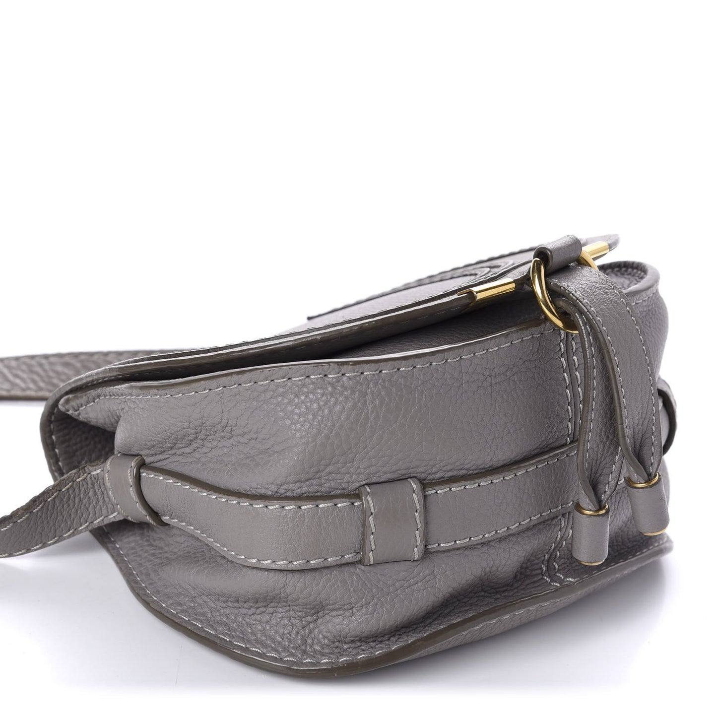 Calfskin Mini Marcie Round Crossbody Bag Cashmere Grey