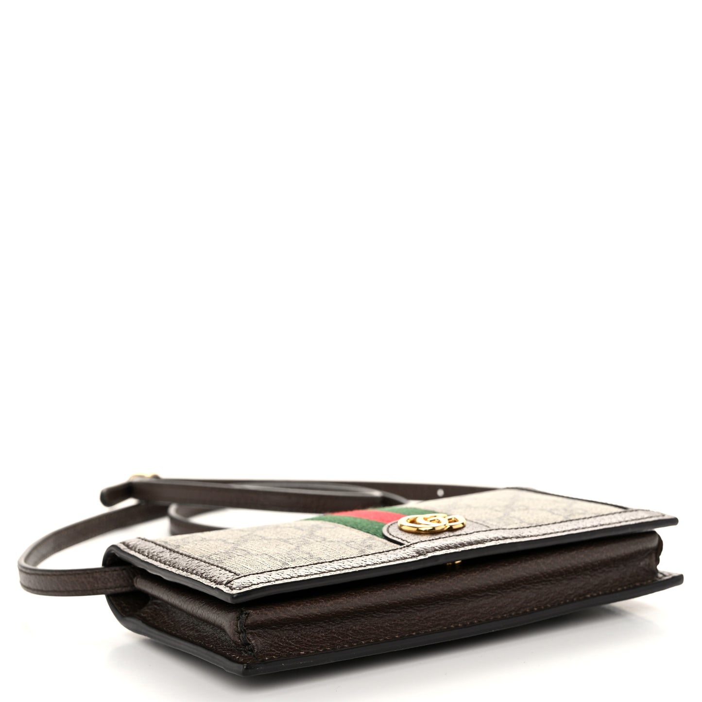 GG Supreme Monogram Web Ophidia Crossbody Wallet Beige New Acero