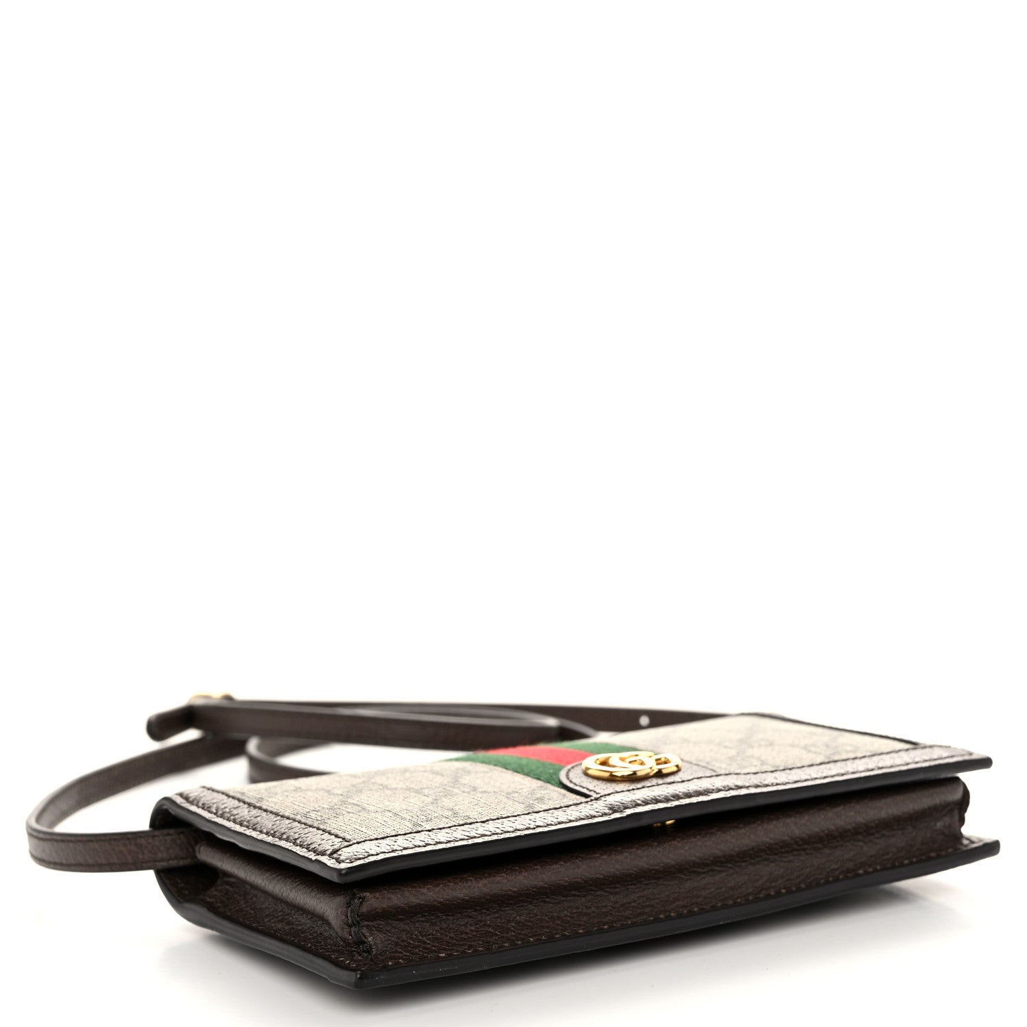 Gucci GG Supreme Monogram Web Ophidia Crossbody Wallet Beige New Acero 4 of 11