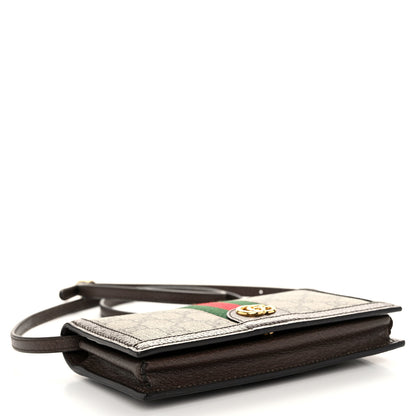 Gucci GG Supreme Monogram Web Ophidia Crossbody Wallet Beige New Acero 4 of 11