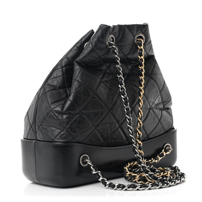 Chanel Aged Calfskin Quilted Small Gabrielle Backpack Black 3 of 12