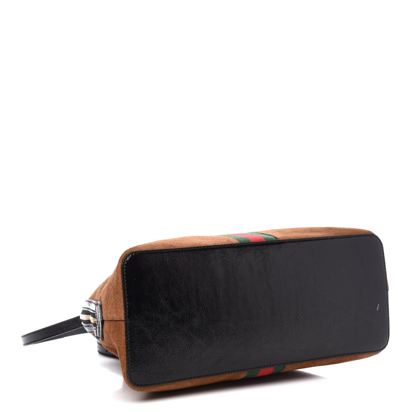 Suede Patent Web Medium Ophidia Top Handle Dome Bag Nocciola Black