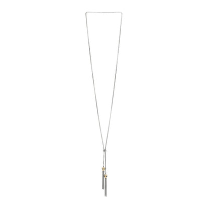 David Yurman Sterling Silver 14K Yellow Gold Blue Topaz Lapis Lazuli Renaissance Tassel Necklace 2 of 4