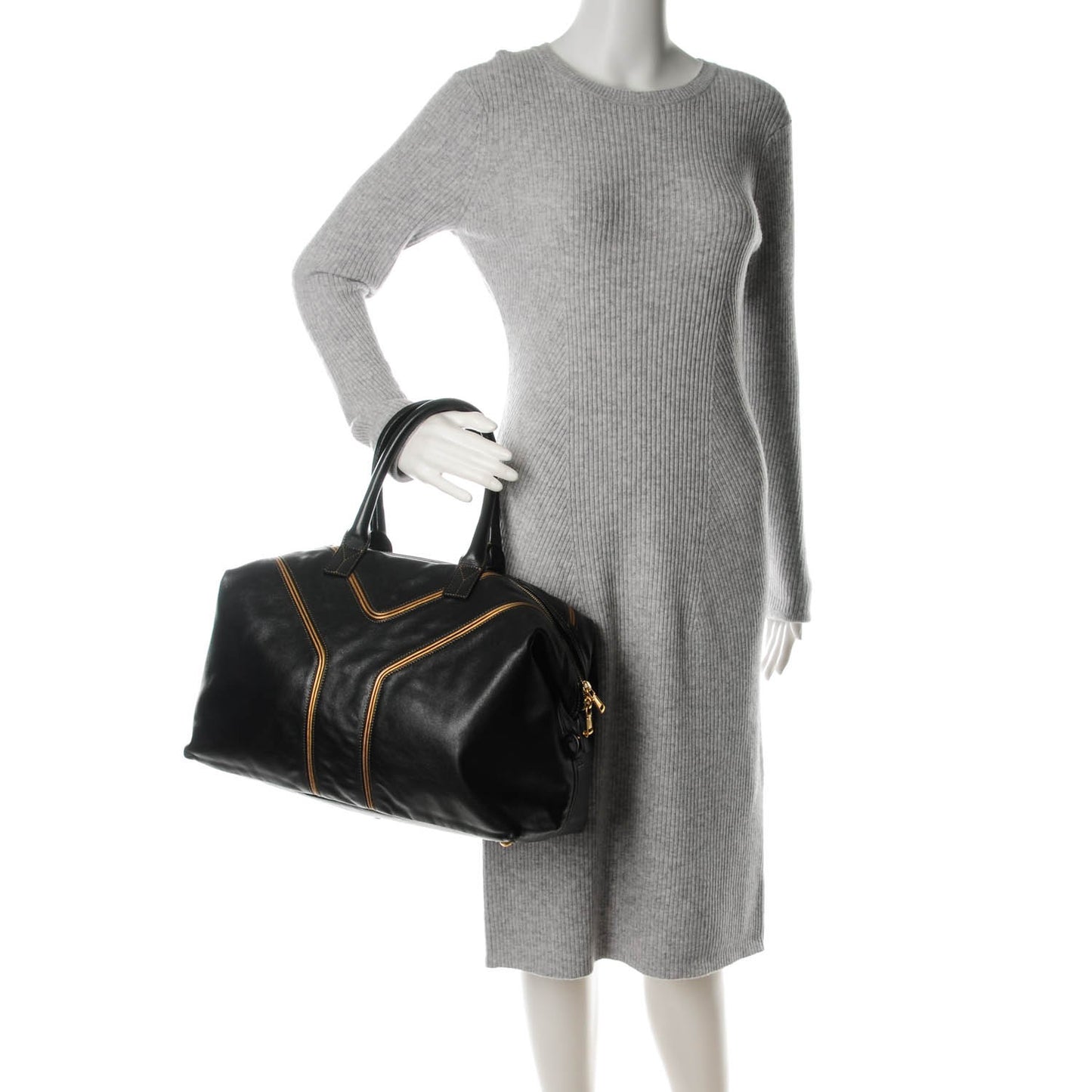 Calfskin Medium Easy Sac Black Gold
