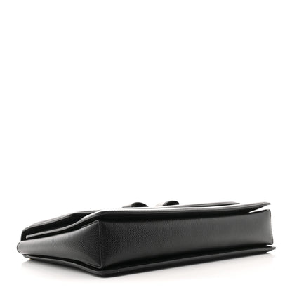 Salvatore Ferragamo Pebble Calfskin Ginny Vara Bow Shoulder Bag Black 4 of 10