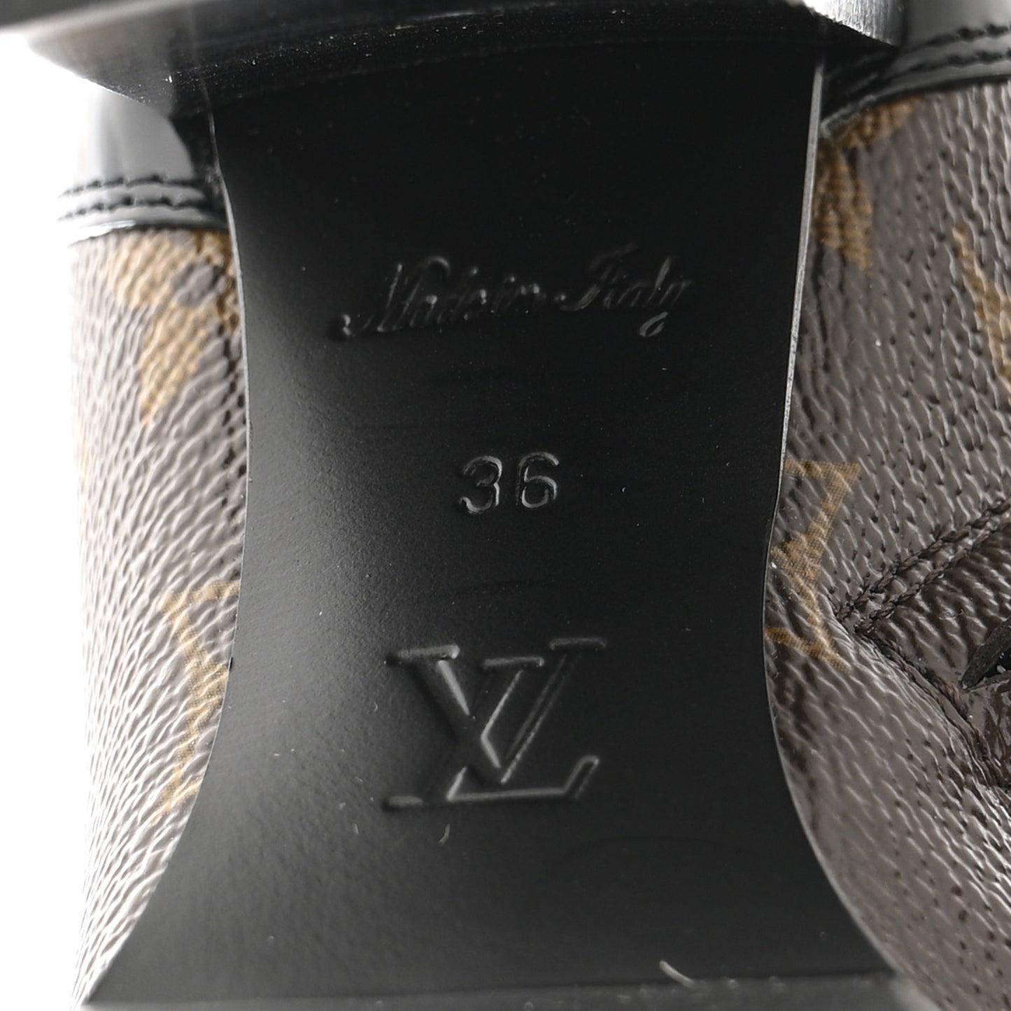 Patent Calfskin Monogram Star Trail Ankle Boots 36 Black