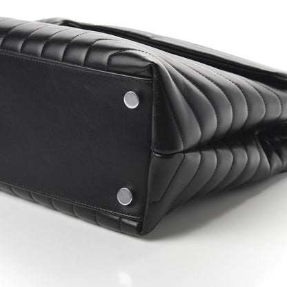 Saint Laurent Calfskin Y Quilted Monogram Large Loulou Chain Satchel Black 7 of 9
