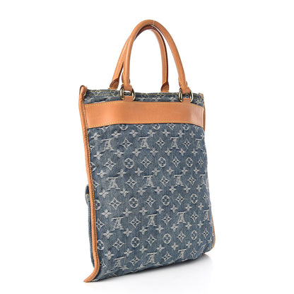 Louis Vuitton Monogram Denim Sac Plat Blue 3 of 13