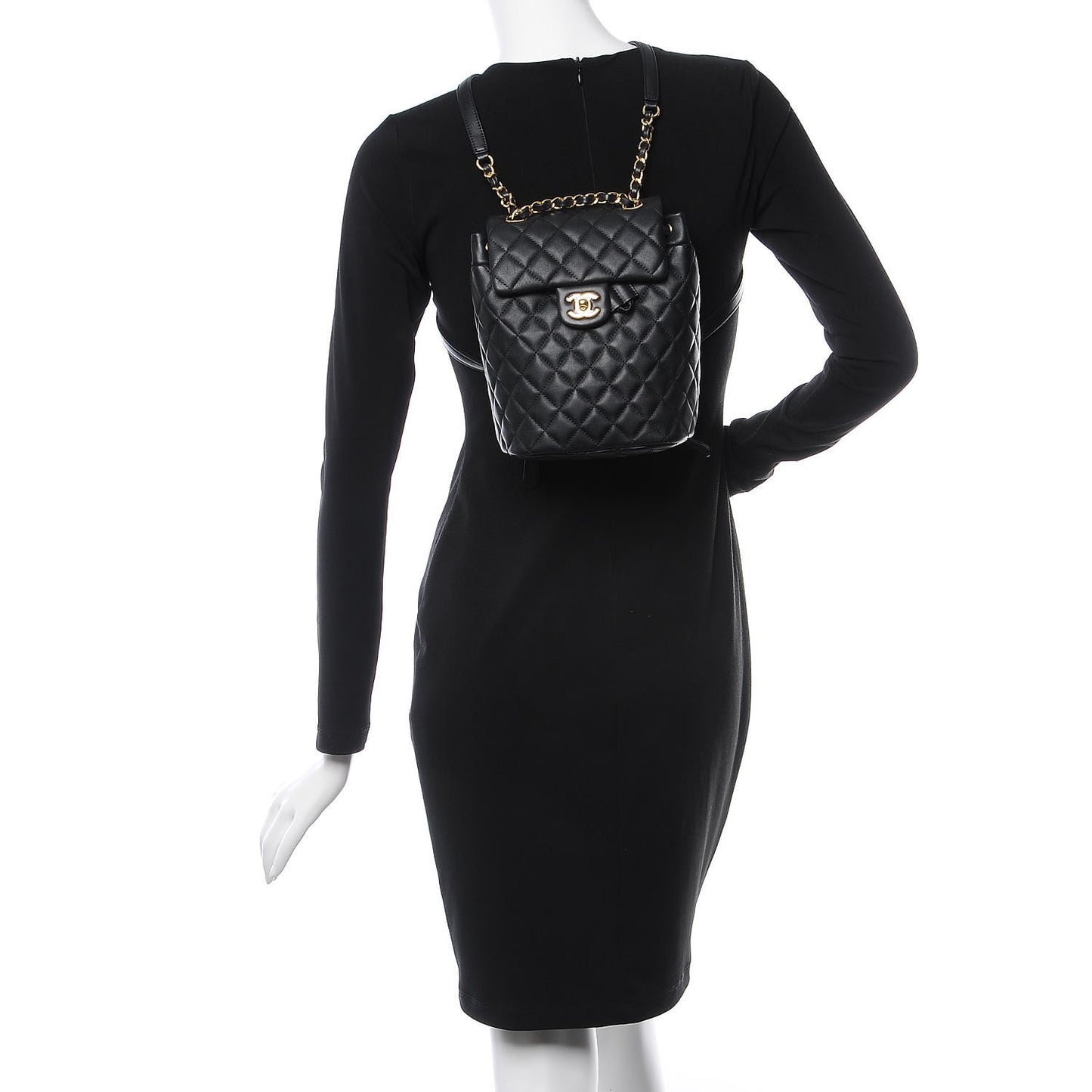 Calfskin Quilted Mini Urban Spirit Backpack Black