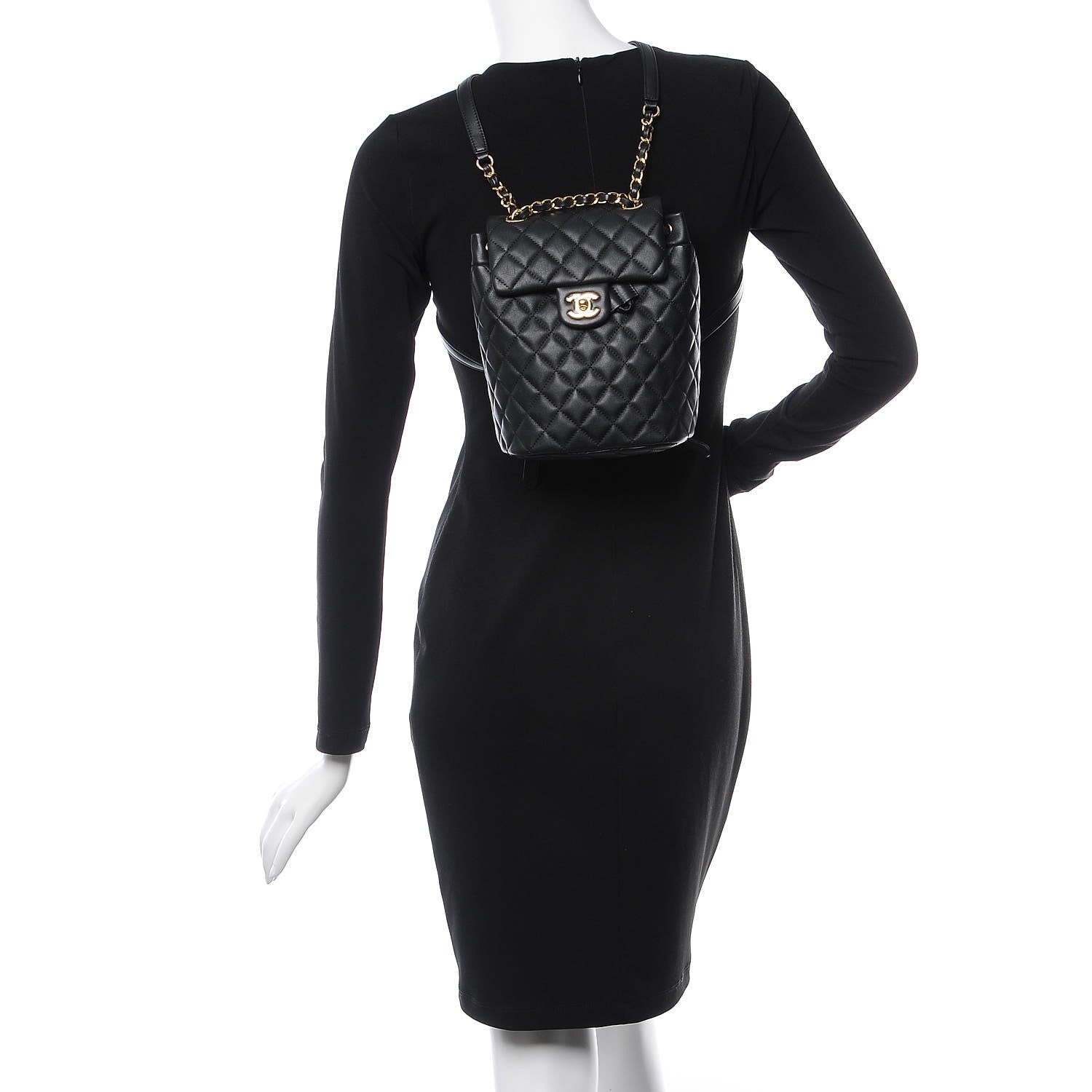 Chanel Calfskin Quilted Mini Urban Spirit Backpack Black 2 of 8