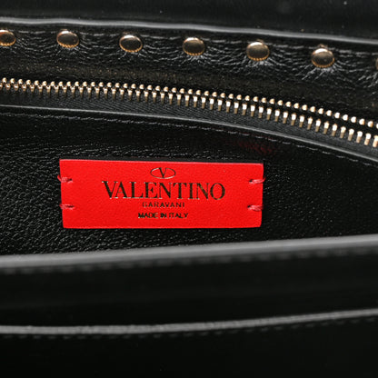 Valentino Garavani Pebbled Calfskin Small Rockstud Flap Crossbody Bag Black 9 of 9