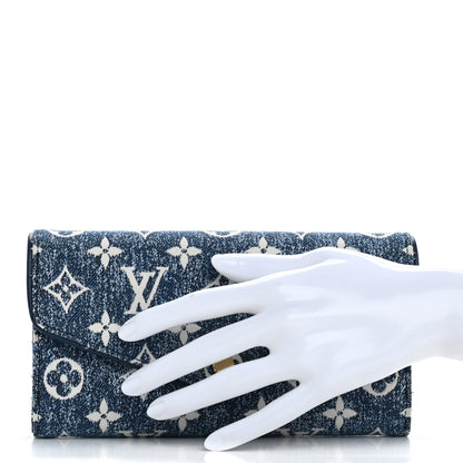 Louis Vuitton Monogram Jacquard Denim Sarah Wallet Bleu 2 of 11