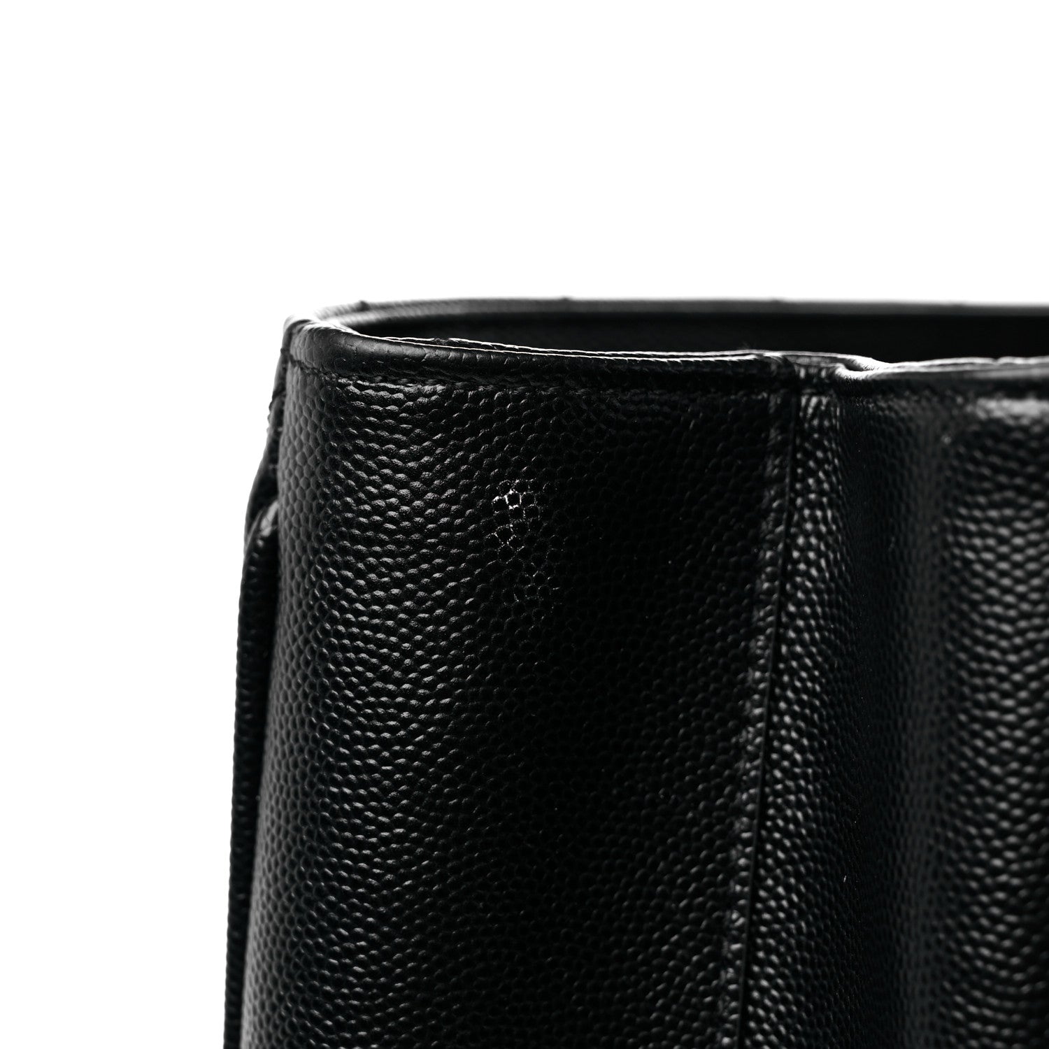 Saint Laurent Grain De Poudre Matelasse Chevron Monogram Shopping Bag Black 16 of 18