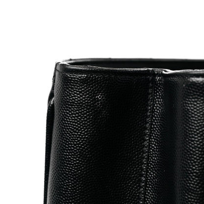Saint Laurent Grain De Poudre Matelasse Chevron Monogram Shopping Bag Black 16 of 18