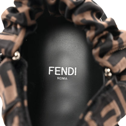 Fendi Satin FF Ruched Sandals 36 Tobacco Black 8 of 9