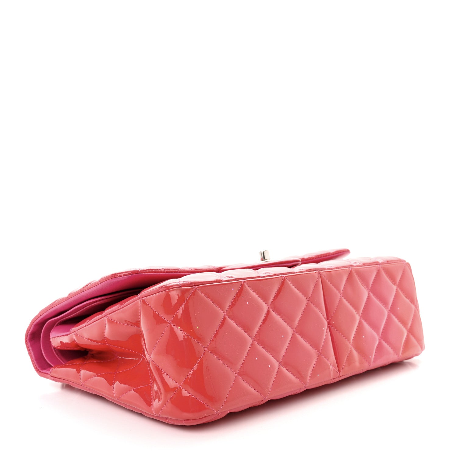 Chanel Patent Quilted Jumbo Double Flap Pink 4 of 22