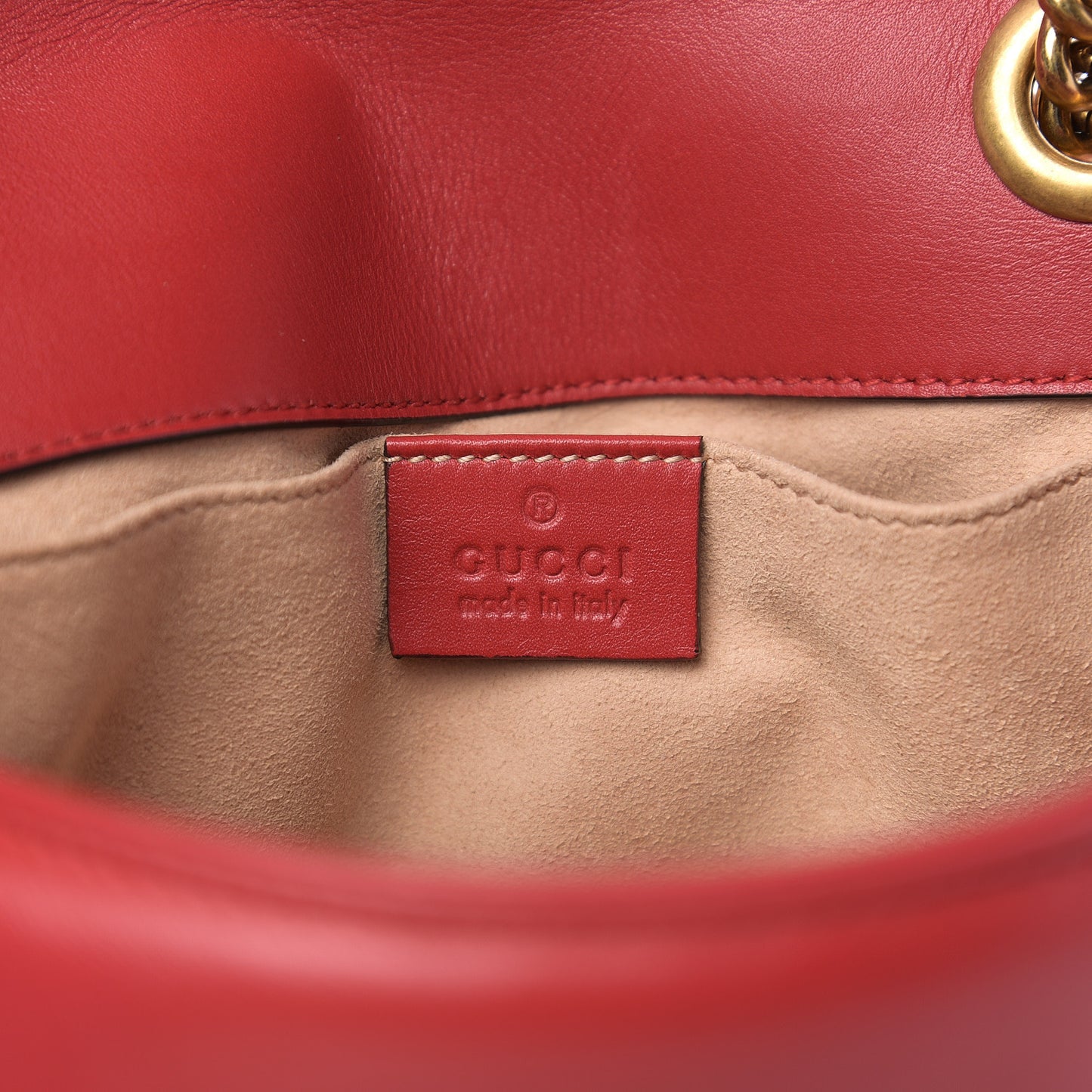 Calfskin Matelasse Mini GG Marmont Shoulder Bag Hibiscus Red