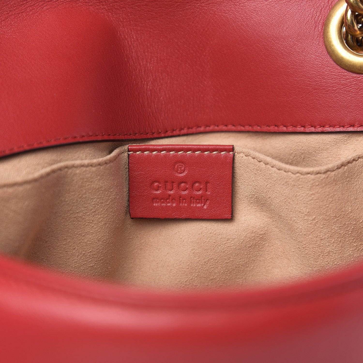 Gucci Calfskin Matelasse Mini GG Marmont Shoulder Bag Hibiscus Red 5 of 9