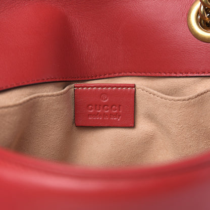 Gucci Calfskin Matelasse Mini GG Marmont Shoulder Bag Hibiscus Red 5 of 9