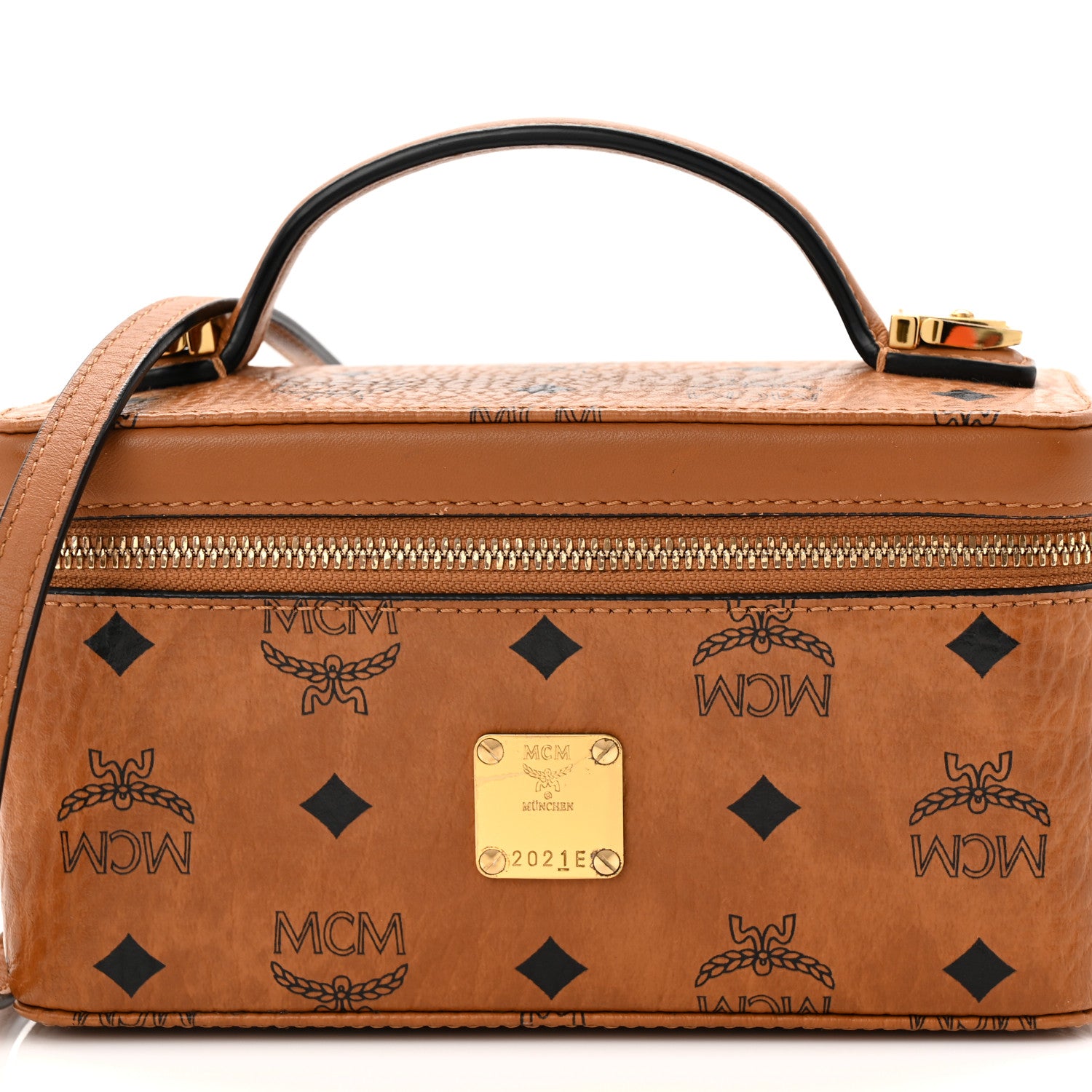 MCM Visetos Vanity Case Cognac 7 of 9