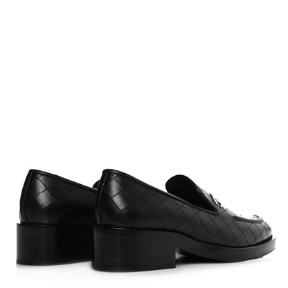 Chanel Calfskin Stitched CC Loafers 39 Black 4 of 8