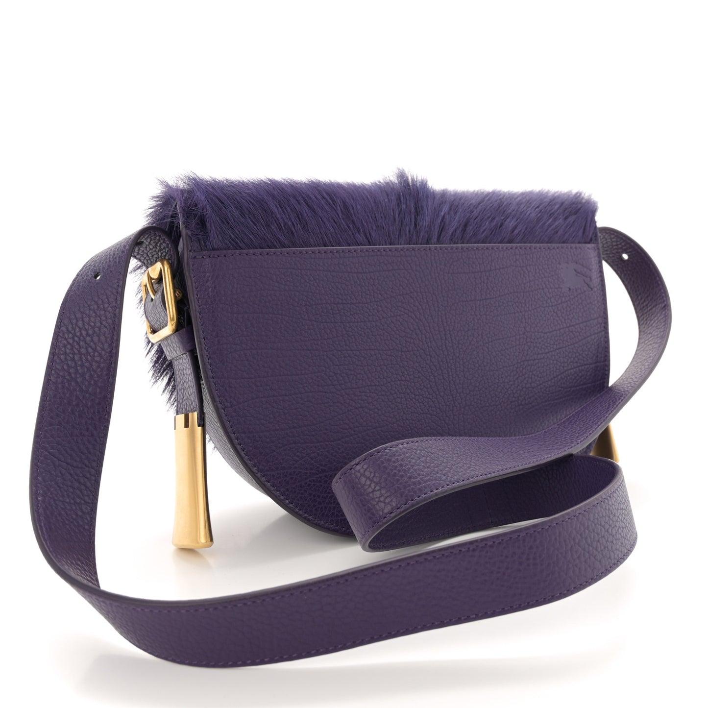 Calfskin Goat Fur Chess Satchel Bag Ribbon