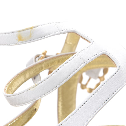 Chanel Lambskin Gripoix Flat Sandals 36.5 White 10 of 13