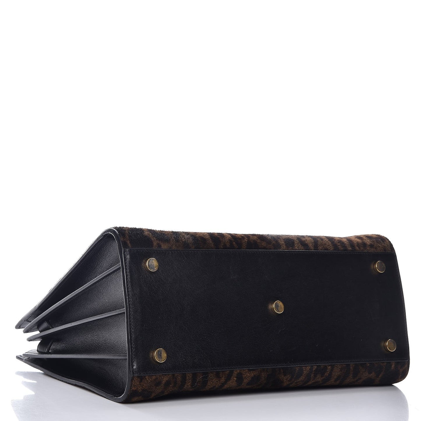 Calf Hair Leopard Print Small Sac De Jour Black