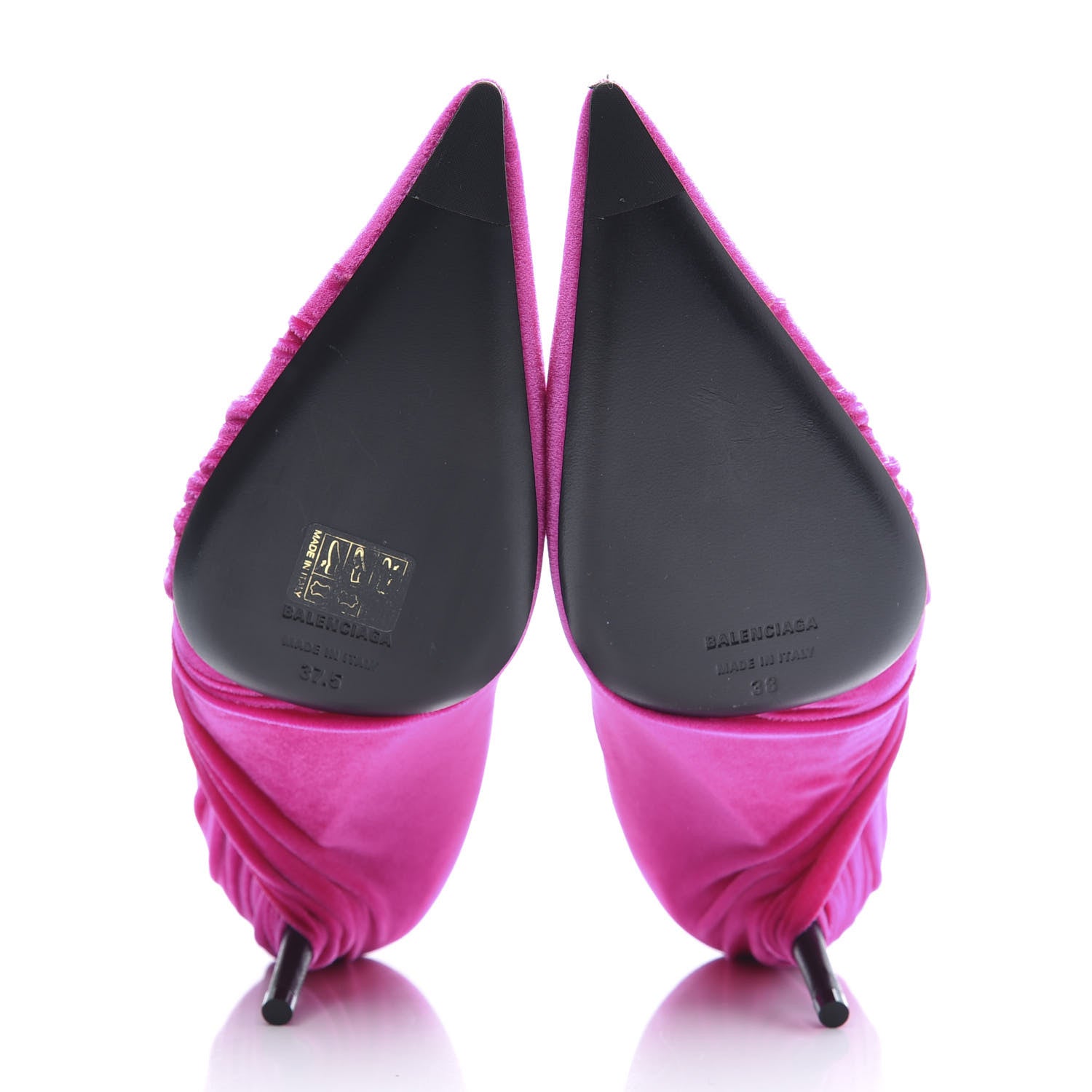 Balenciaga Stretch Velvet Knife Pointed Pumps 38 Rose Fuchsia 5 of 8