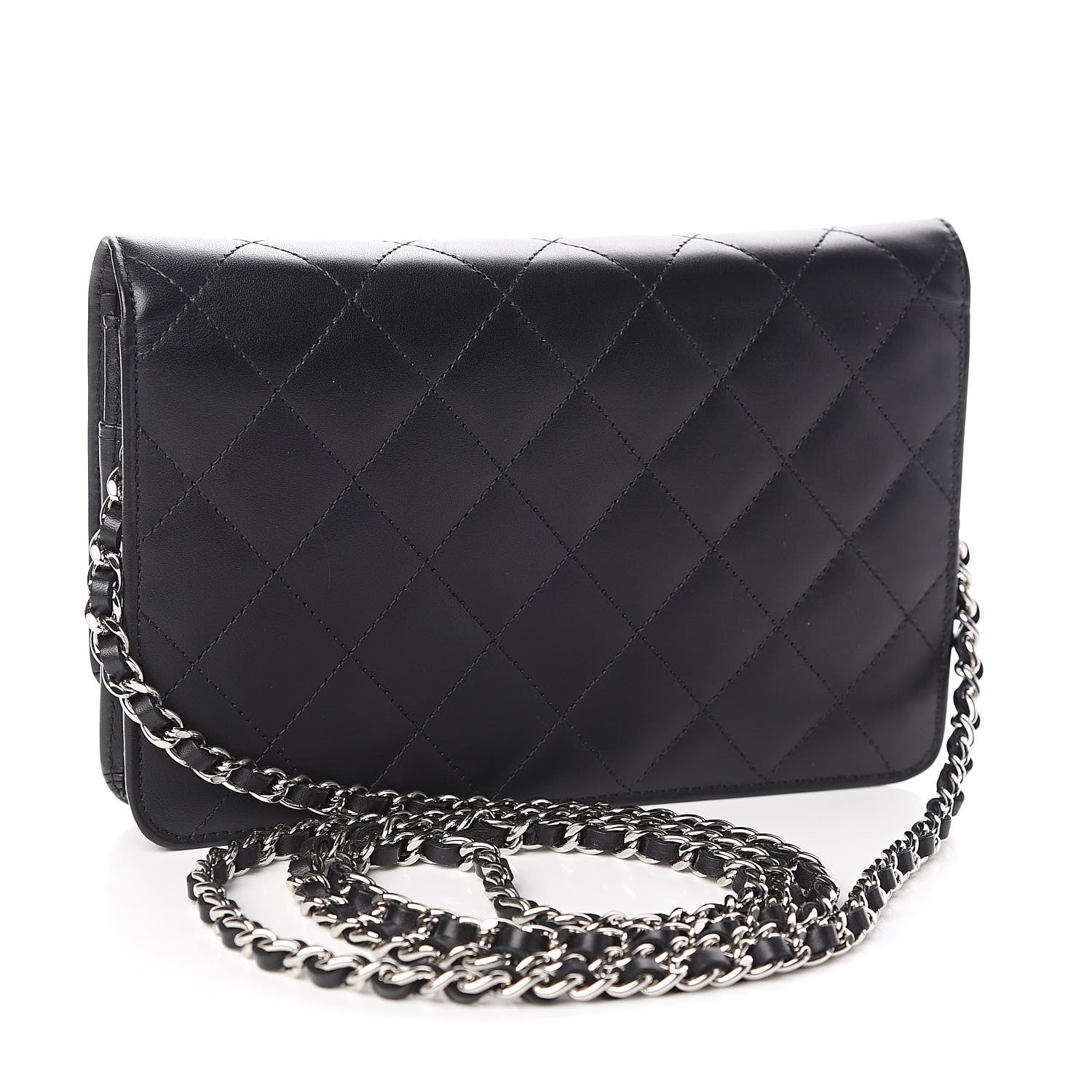 Chanel Calfskin Quilted Cambon Wallet On Chain WOC Black 3 of 15