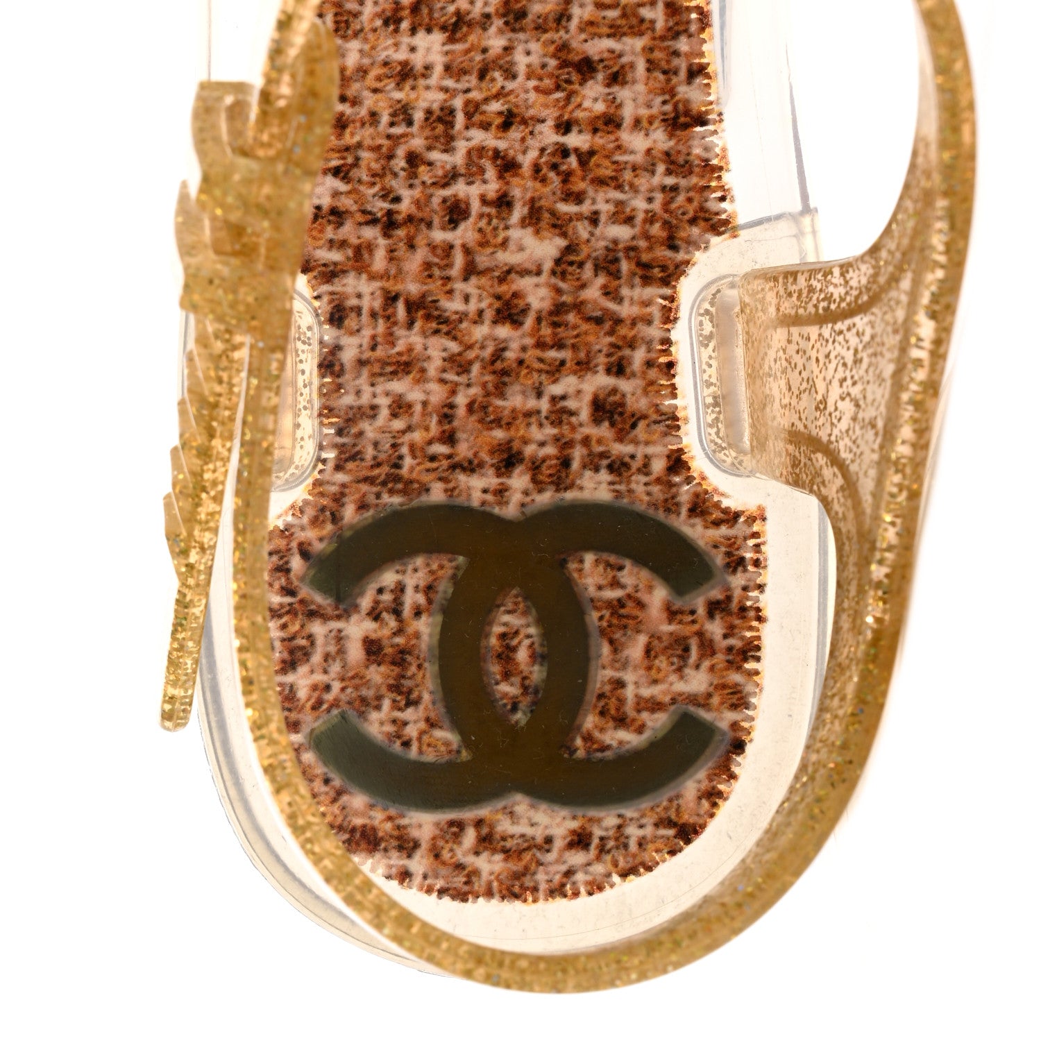 Chanel Jelly Camellia Glitter Thong Sandals 35 Beige 7 of 9