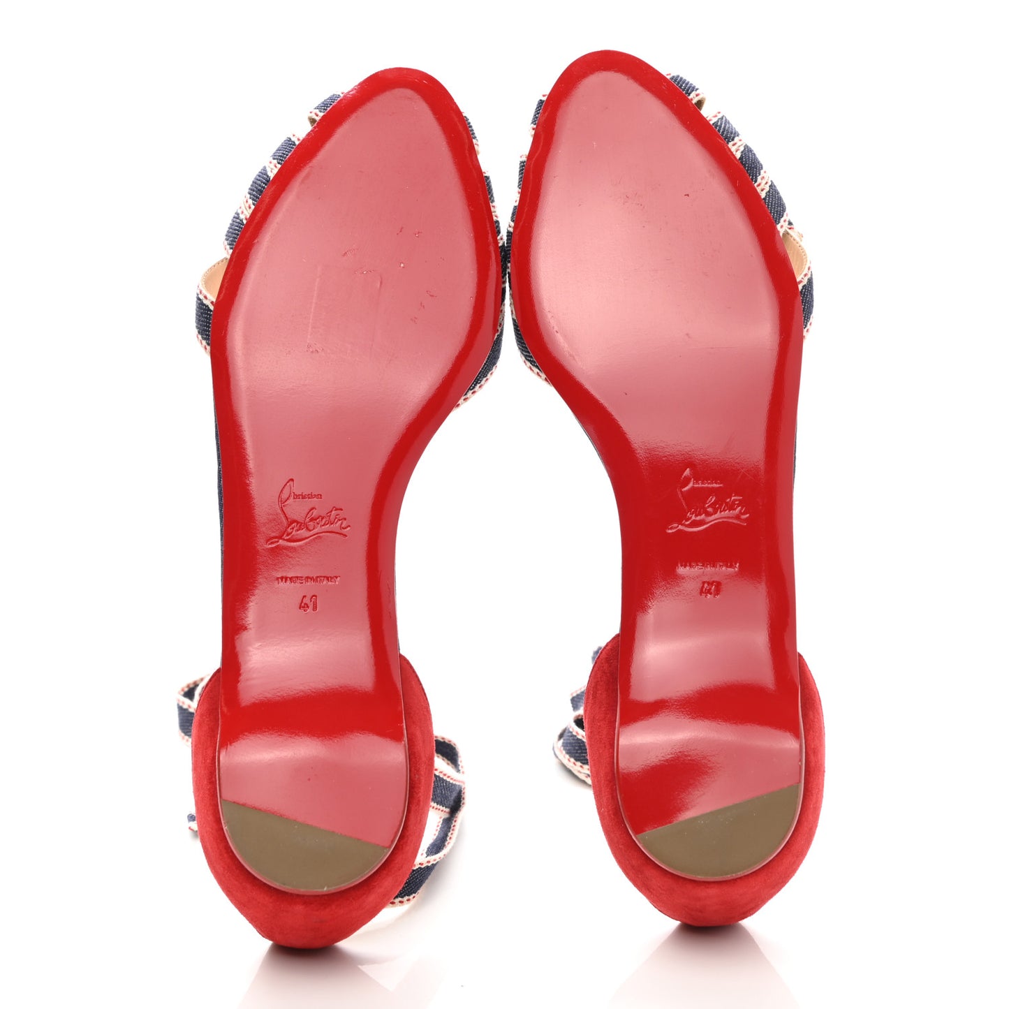 Grosgrain Denim Suede Christeriva Flats 41 Blue Rougissime