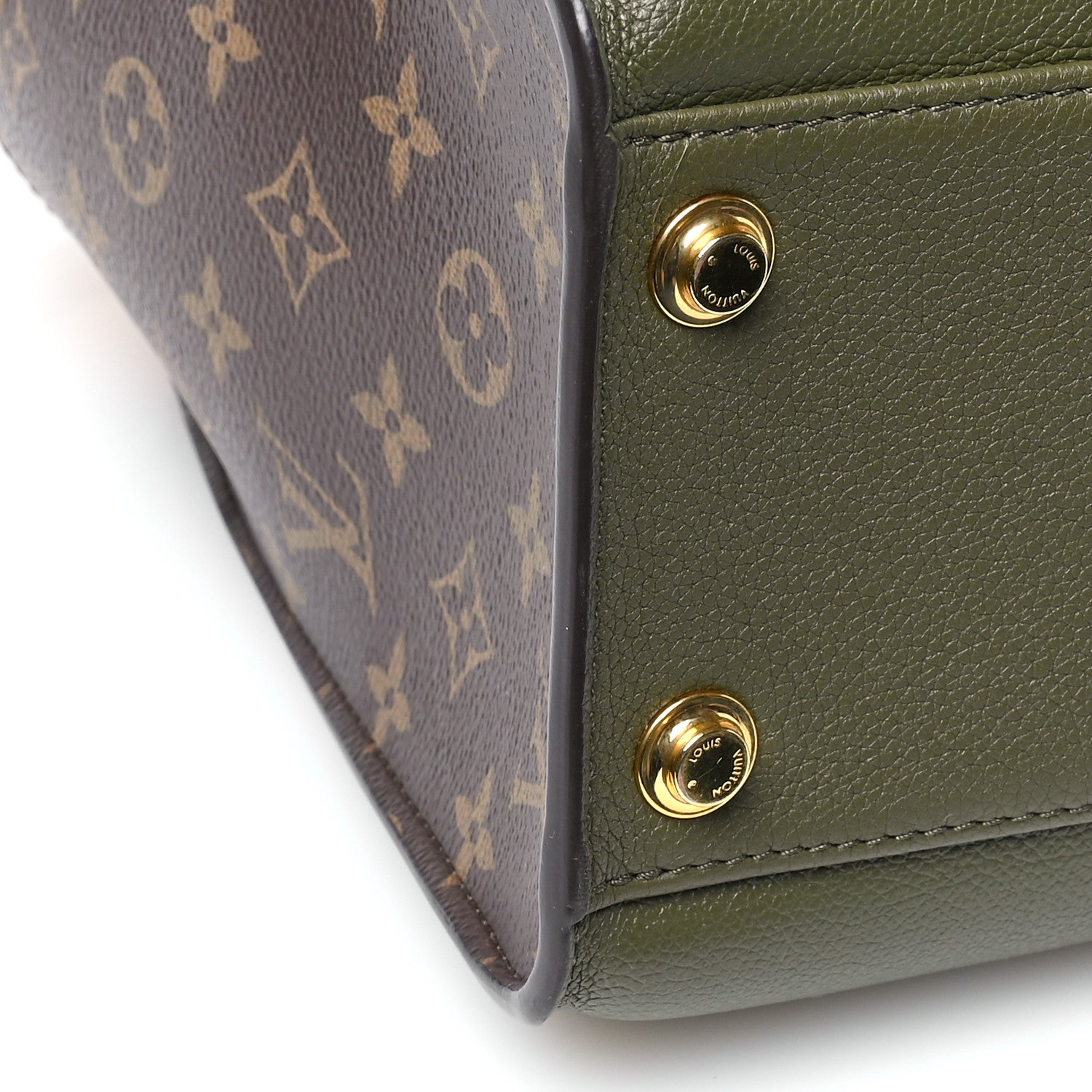 Louis Vuitton Calfskin Monogram On My Side MM Laurier Green Toffee Latte Beige 9 of 11