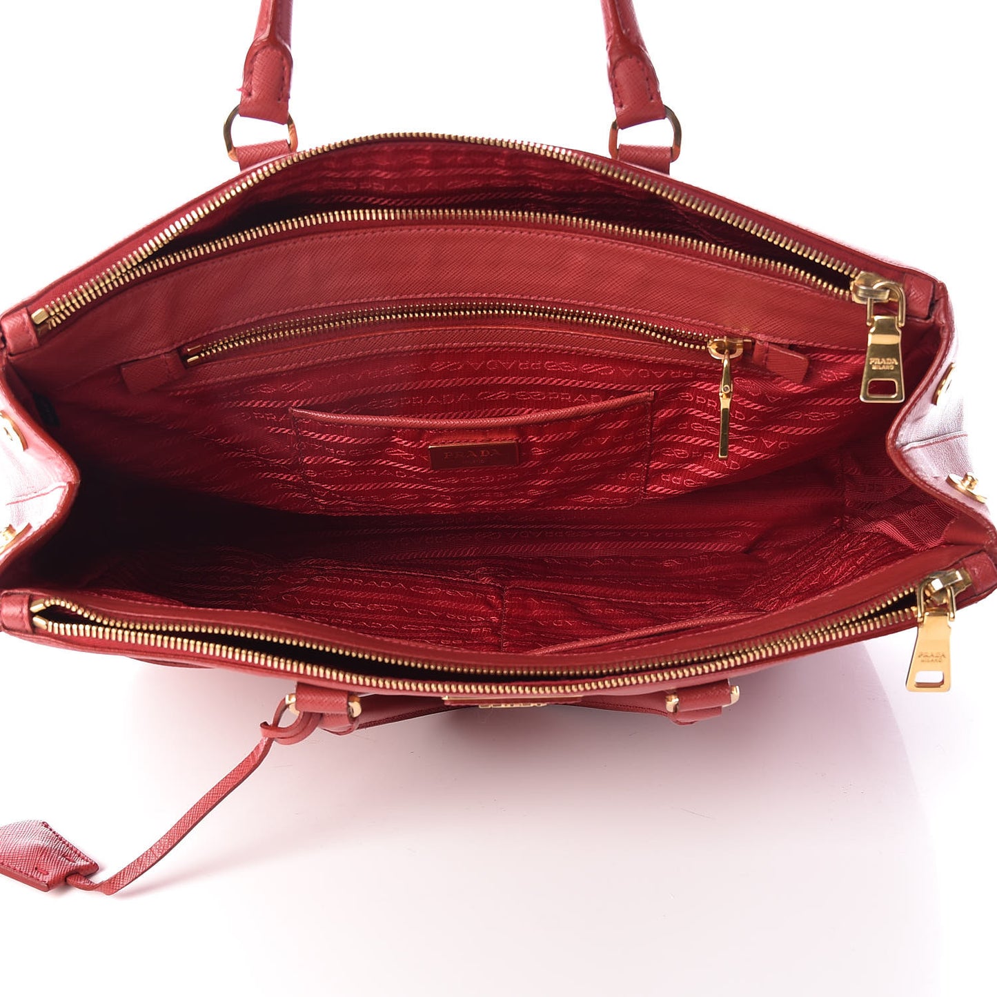 Saffiano Medium Galleria Double Zip Tote Fuoco