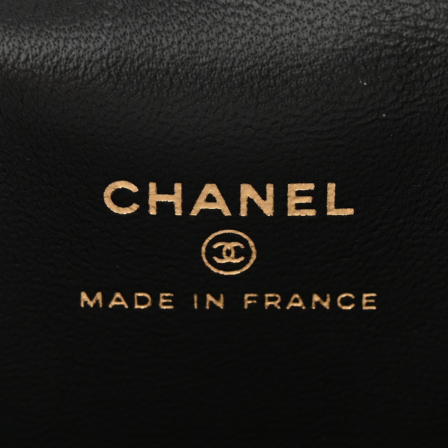 Lambskin Quilted Metal Mini Top Handle Vanity Case With Chain Black