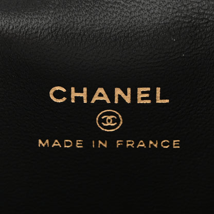 Chanel Lambskin Quilted Metal Mini Top Handle Vanity Case With Chain Black 6 of 12