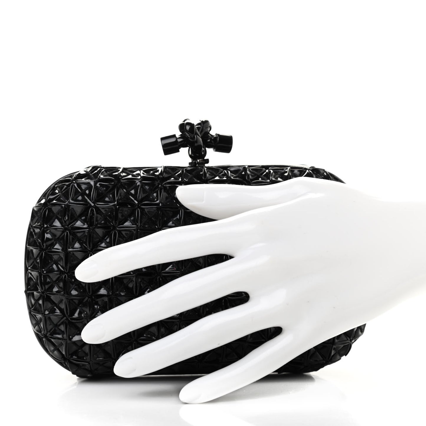 Patent Origami Knot Clutch Black