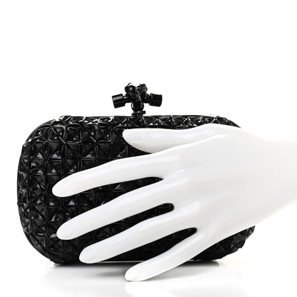 Bottega Veneta Patent Origami Knot Clutch Black 2 of 7