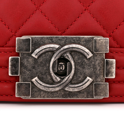 Chanel Calfskin Quilted New Medium Boy Flap Red 12 of 14