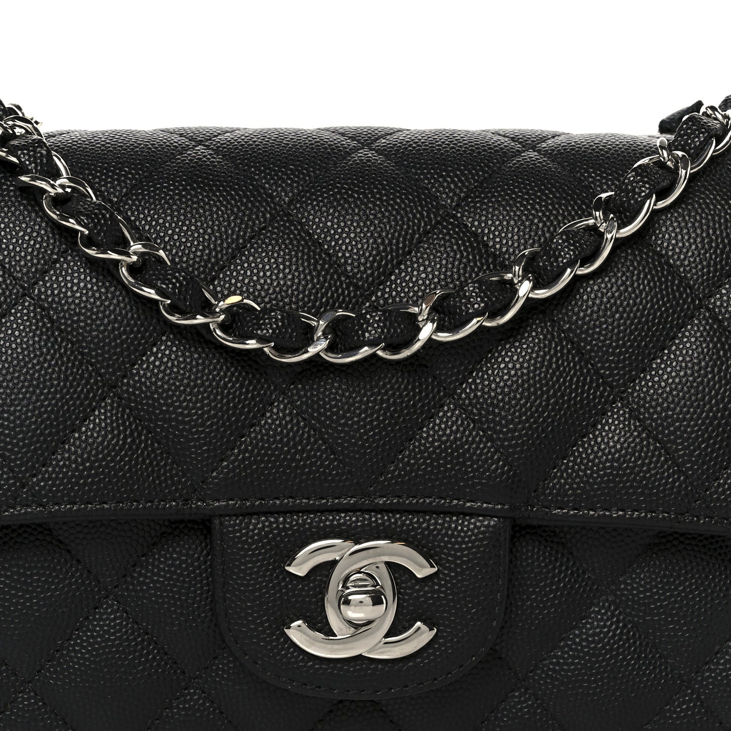 Caviar Quilted Mini Rectangular Flap Black