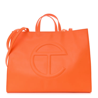 Telfar Vegan Leather Large Shopping Bag Orange 1 of 10