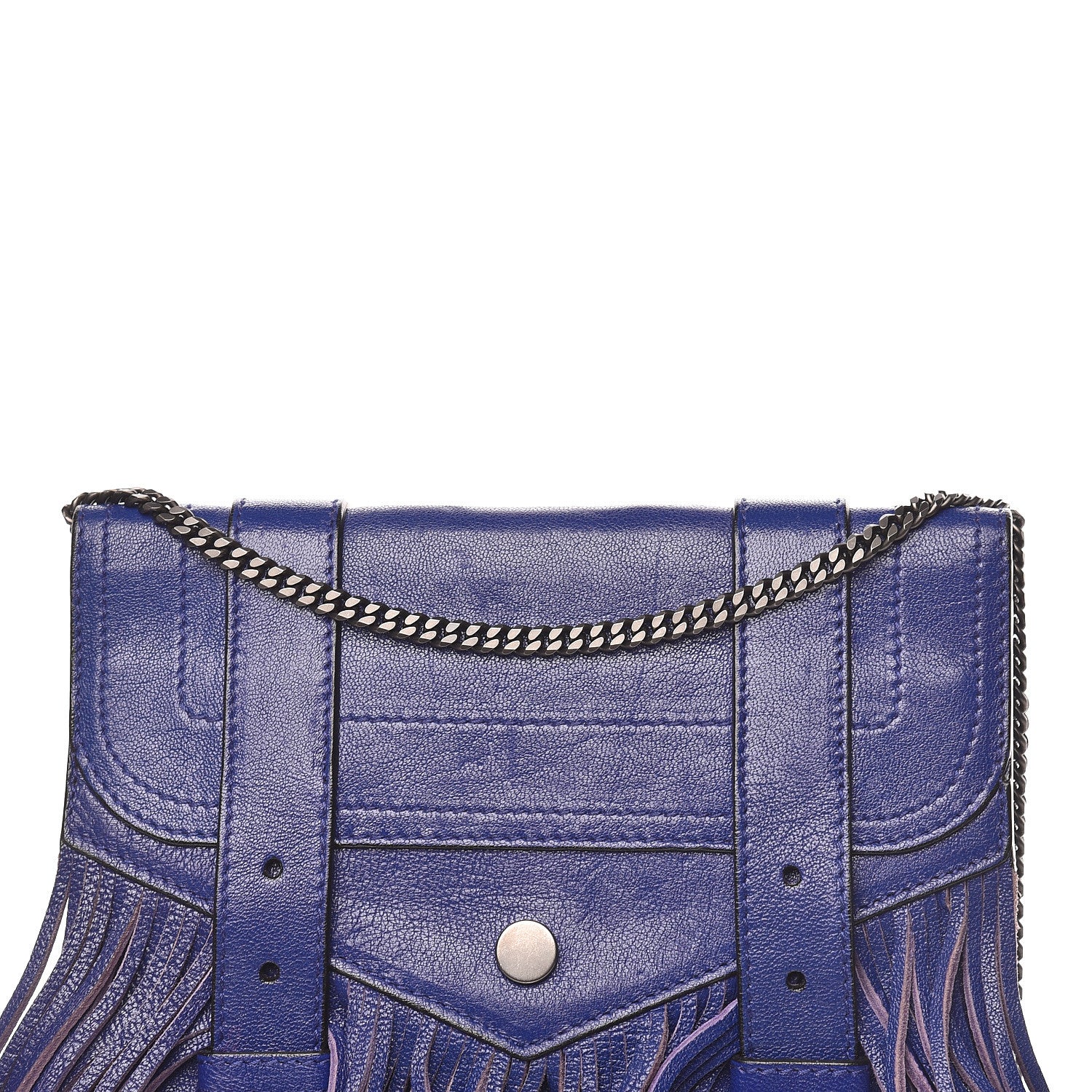 Proenza Schouler Lambskin Fringe PS1 Large Chain Wallet Cobalt Blue 11 of 11