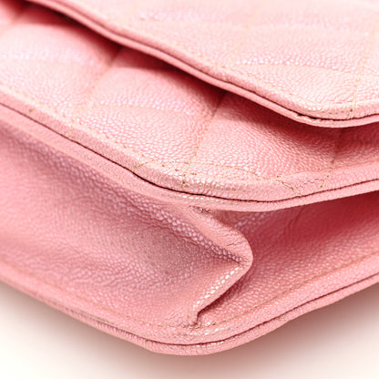 Chanel Iridescent Caviar Quilted Wallet on Chain WOC Rose Pink 10 of 11