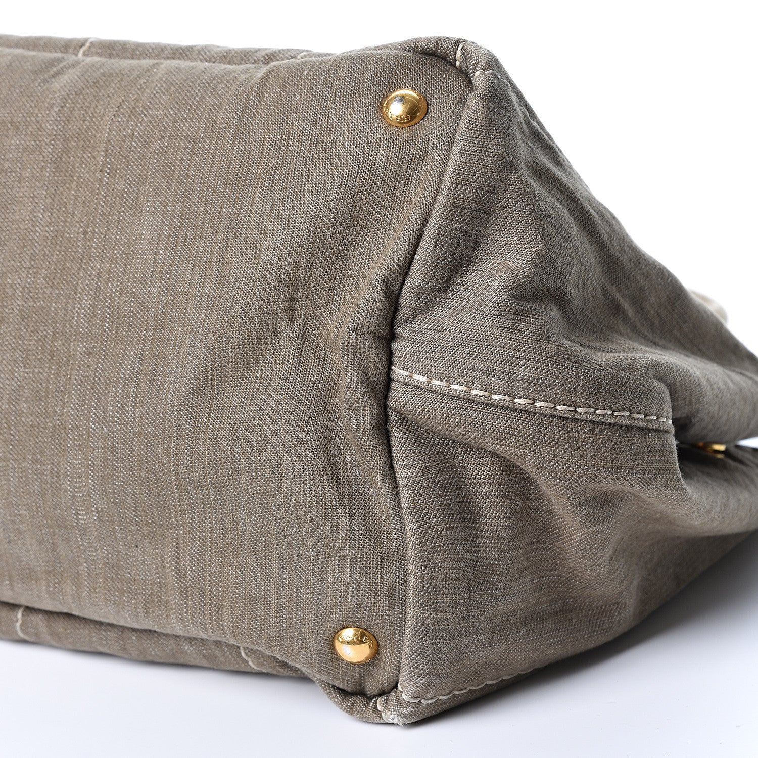Prada Denim Logo Tote Militare 8 of 8