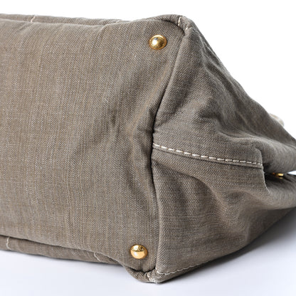 Prada Denim Logo Tote Militare 8 of 8
