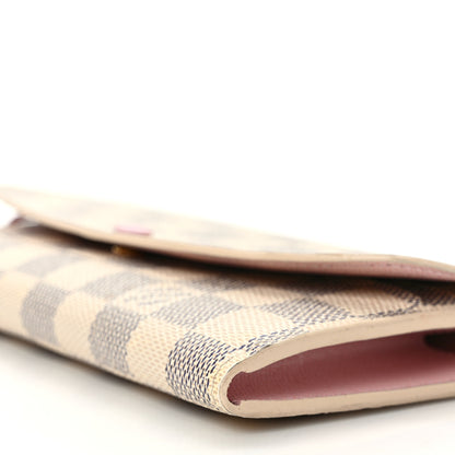 Louis Vuitton Damier Azur Emilie Wallet Rose Ballerine 8 of 9