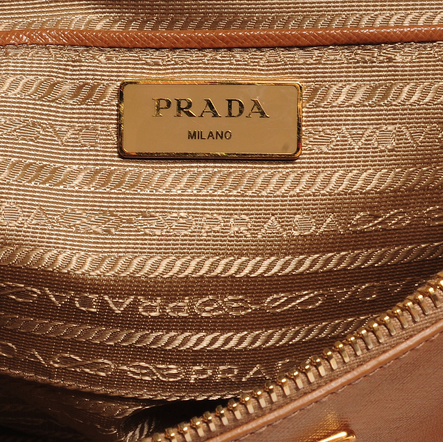 Prada Saffiano Lux Large Double Zip Tote Caramel 8 of 11